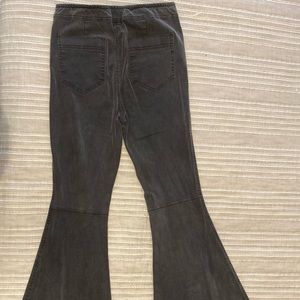 Womens, black, elastic, super flare pants.